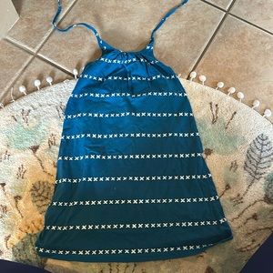 Hanna Andersson Girls Halter Dress Turquoise